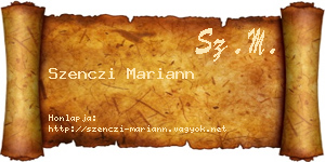 Szenczi Mariann névjegykártya